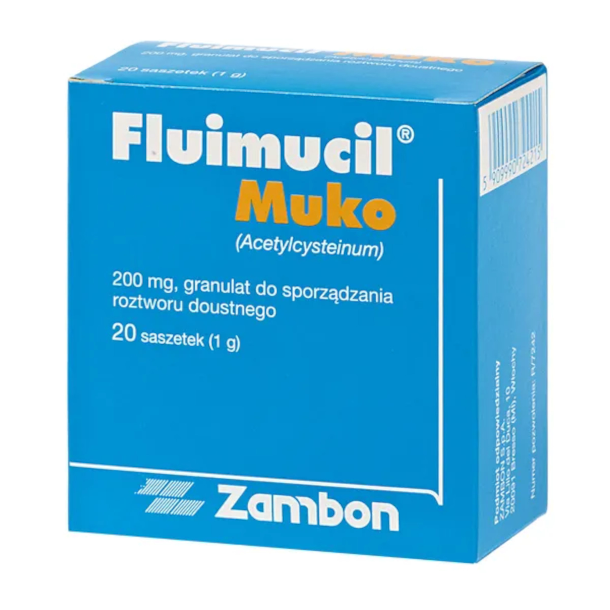 Fluimucil Muko 200 mg, saszetki, 20 sztuk zdjęcie