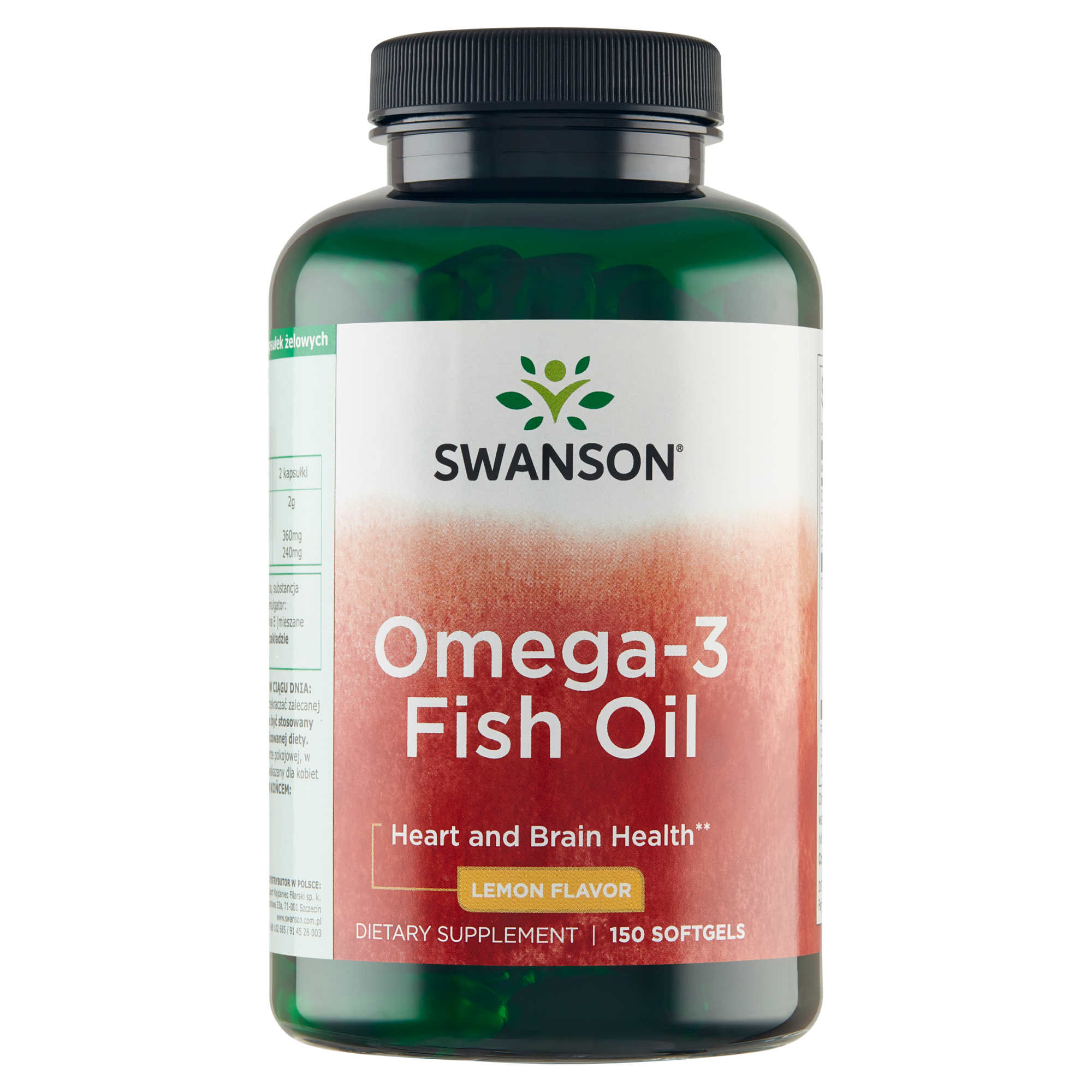 Swanson Omega 3 Fish Oil smak cytrynowy 150 kapsułek zdjęcie