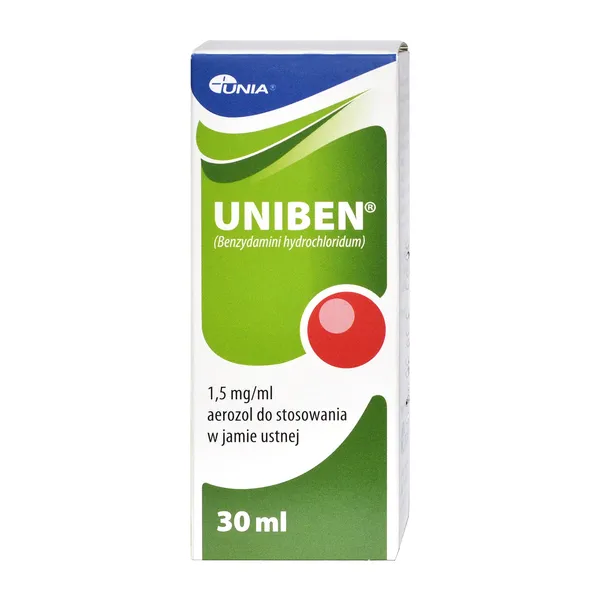 Uniben, 1,5 mg/ml, aerozol do stosowania w jamie ustnej, 30 ml zdjęcie