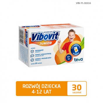 Vibovit Junior smak pomarańczowy dla dzieci 4-12 lat 30 saszetek