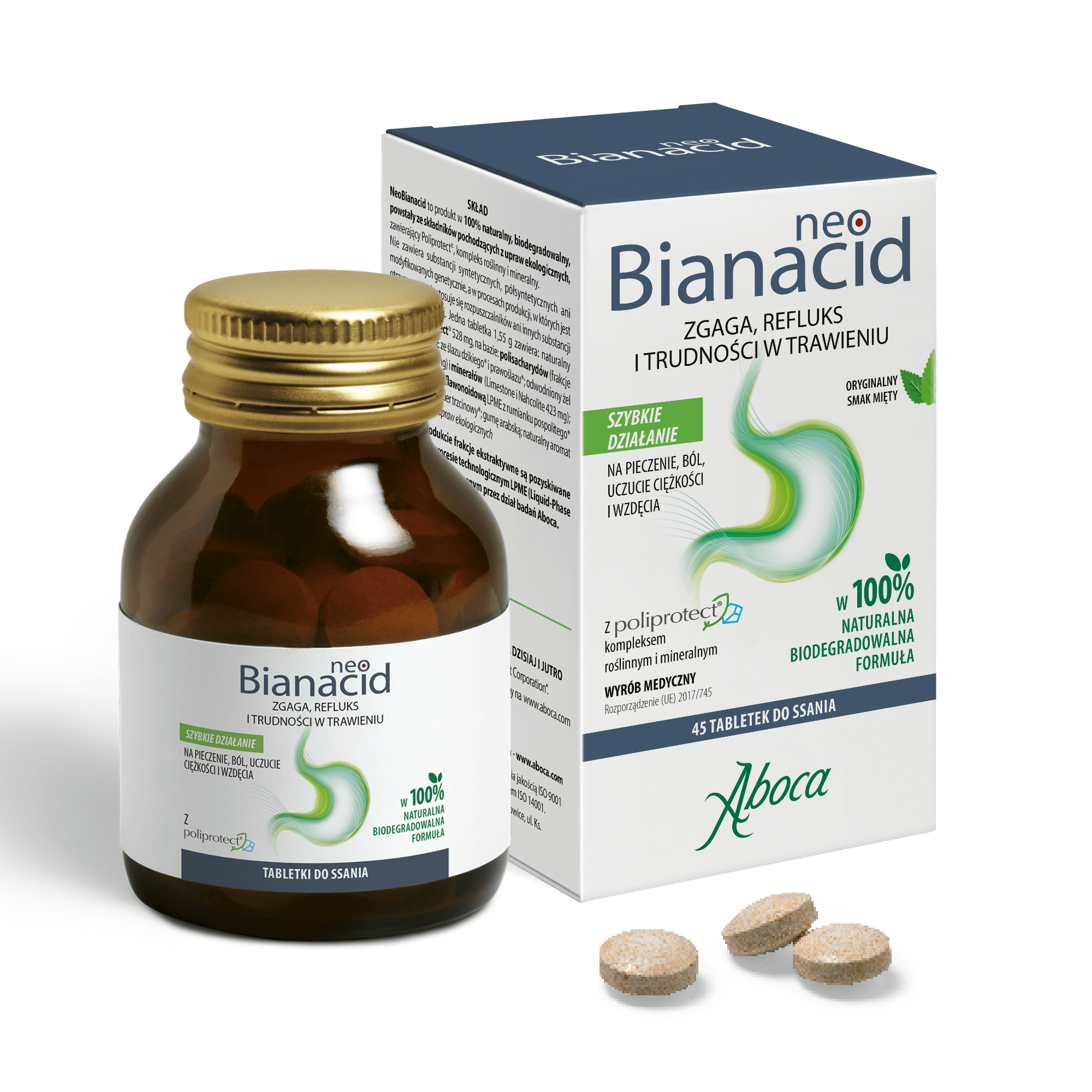 NeoBianacid, 45 tabletek do ssania, Aboca zdjęcie