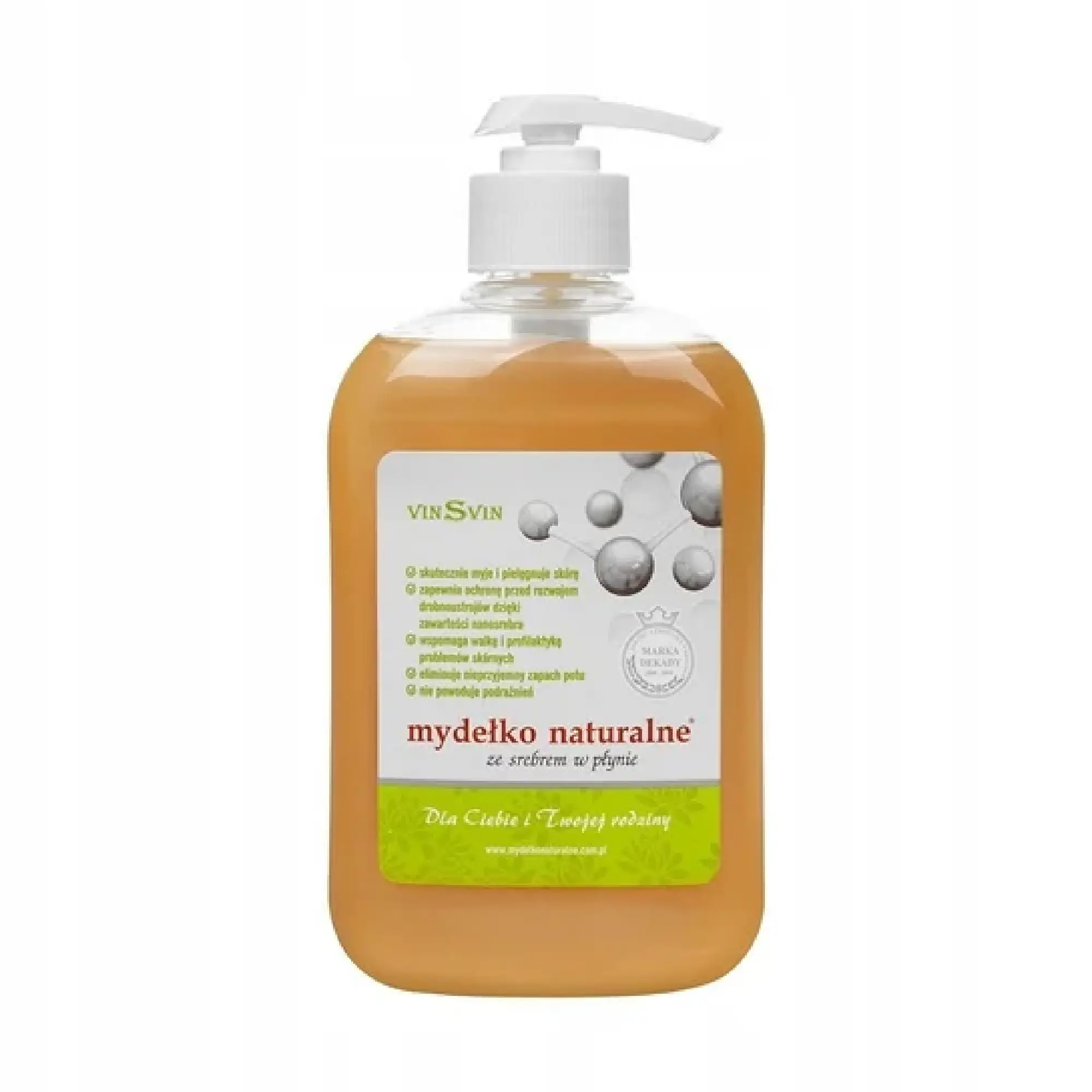 VinSvin, mydełko naturalne z nanosrebrem w płynie, 500 ml