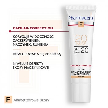 Pharmaceris F Capilar-Correction 20 Nude fluid kryjący SPF20 dla skóry naczynkowej 30 ml