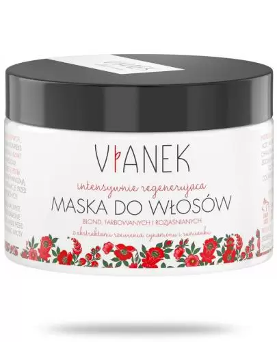 Vianek intensywnie regenerująca maska do włosów blond, farbowanych i rozjaśnianych z ekstraktami rzewienia, cynamonu i rumianku 150 ml zdjęcie