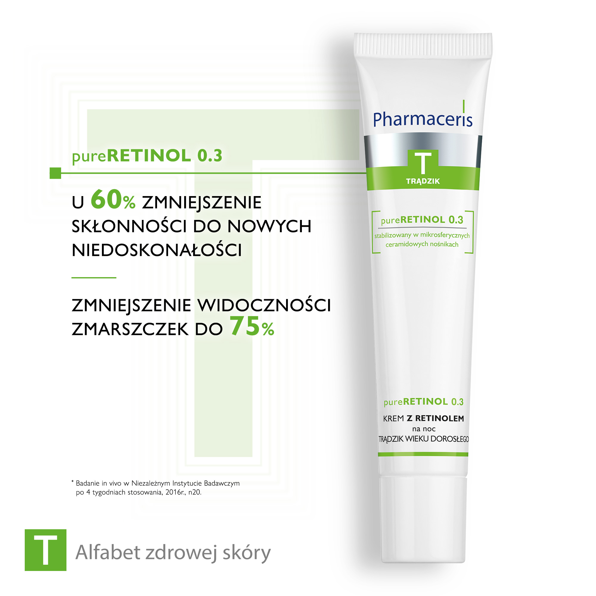 PHARMACERIS T PURERETINOL 0.3, krem z retinolem na trądzik wieku dorosłego na noc, 40 ml