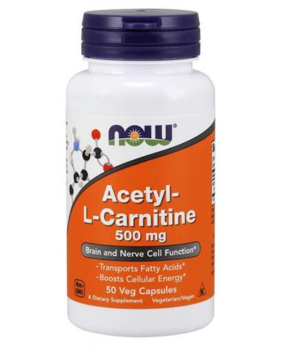 Now Acetyl L-Carnitine 500 mg, 50 kaps., cena, wskazania, składniki zdjęcie