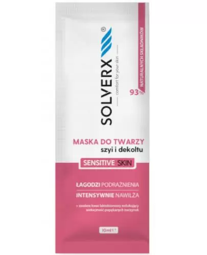 Solverx Sensitive Skin Woman maska do twarzy szyi i dekoltu 10 ml zdjęcie