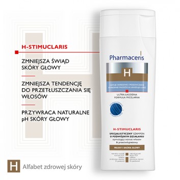 Pharmaceris H-Stimuclaris, specjalistyczny szampon stymulujący wzrost włosów i przeciwłupieżowy, 250 ml
