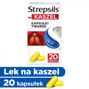 Strepsils na kaszel 375 mg 20 kapsułek