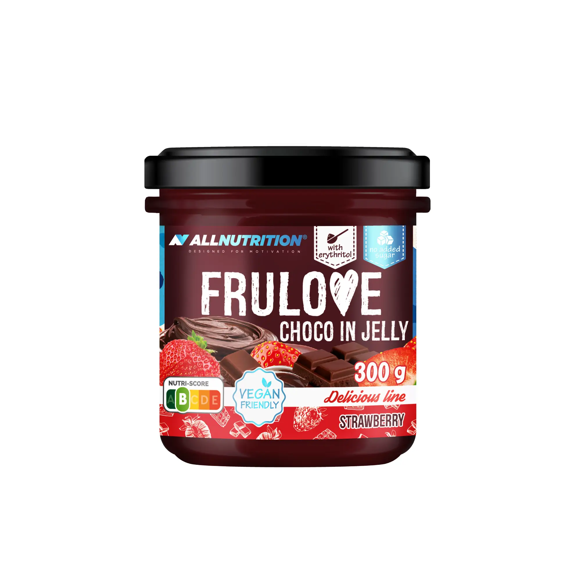 Allnutrition Frulove Choco In Jelly Strawbery, 300 g