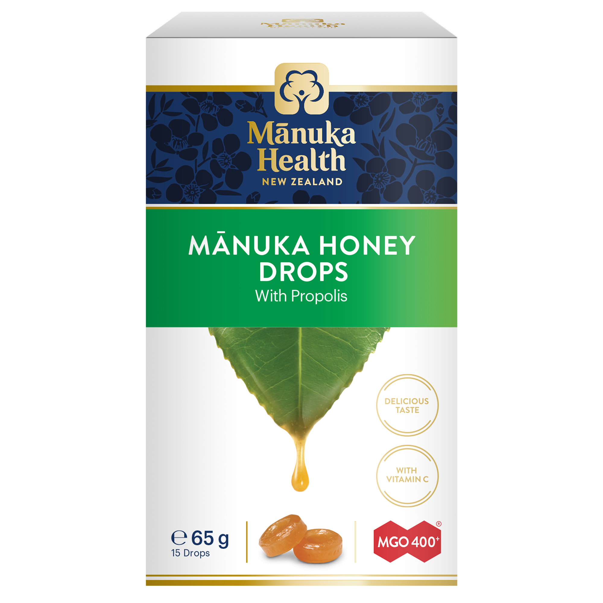Manuka Health Cukierki z Miodem Manuka MGO 400+, propolisem i witaminą C, 65 g zdjęcie