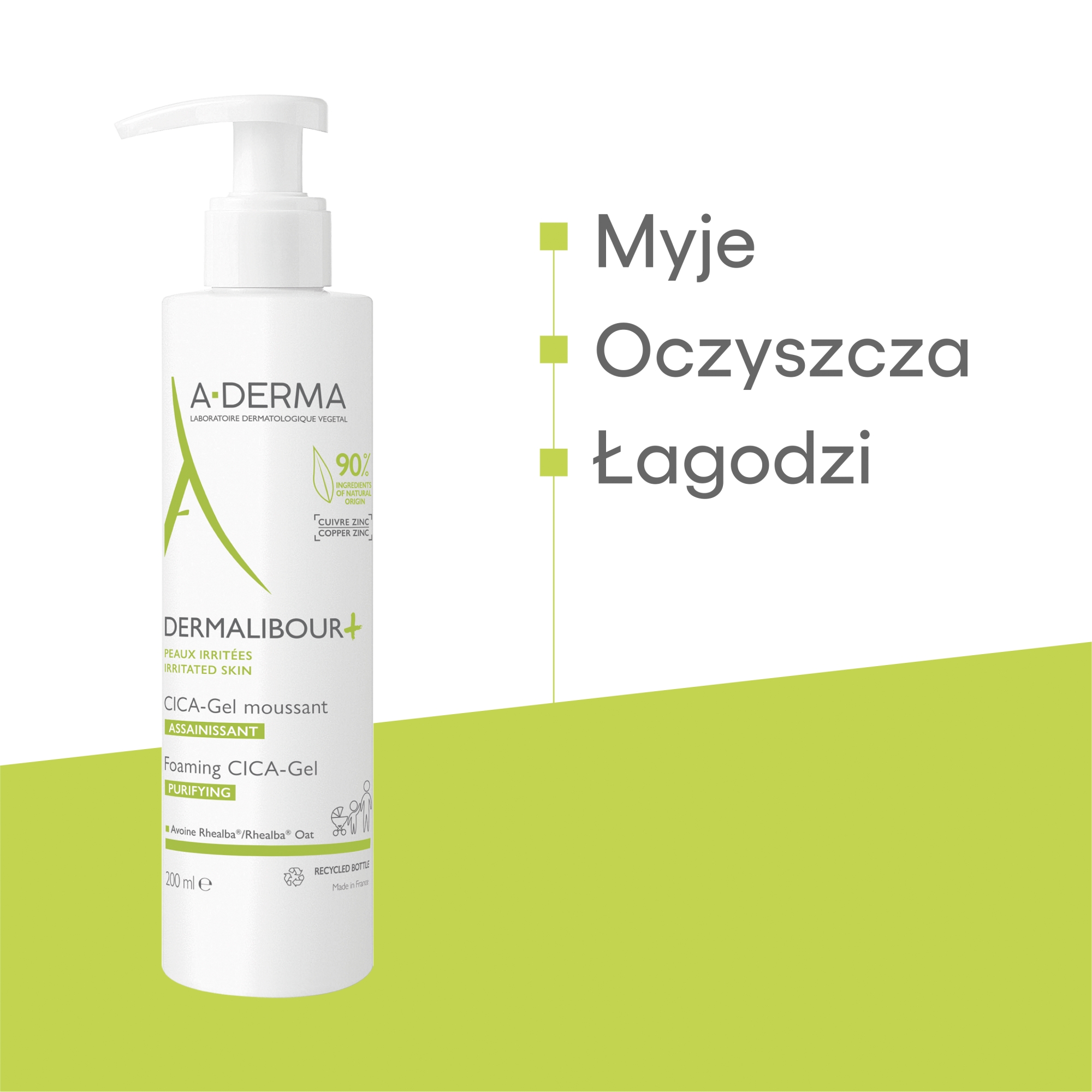 A-Derma Dermalibour+ CICA Żel do mycia, skóra podrażniona, 200 ml