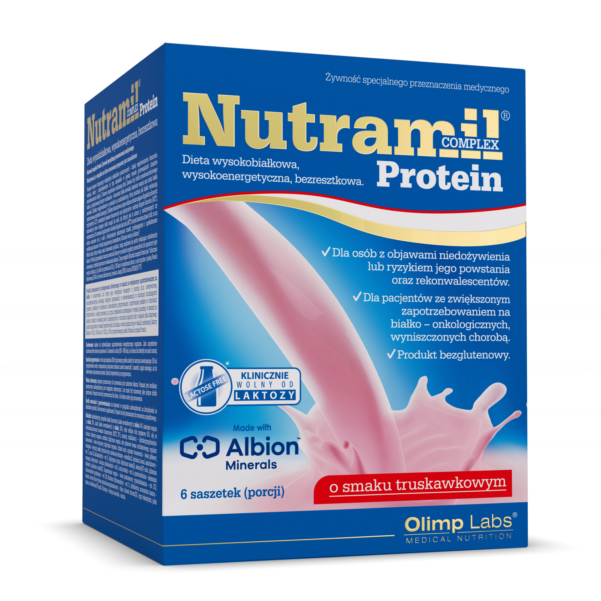 Olimp, Nutramil Complex Protein, smak truskawkowy, 6 saszetek zdjęcie