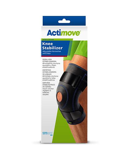 ACTIMOVE Orteza stawu kolanowego z regulowaną pelotą w kształcie podkowy stabilizującą rzepkę i fiszbinami, rozmiar M zdjęcie
