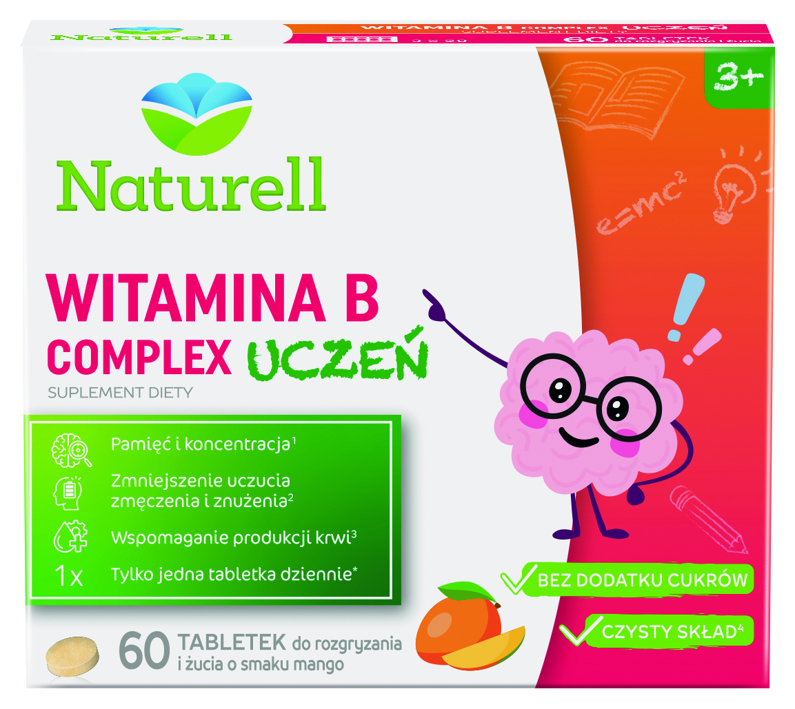 Naturell B Complex Uczeń, tabletki, 60 sztuk zdjęcie