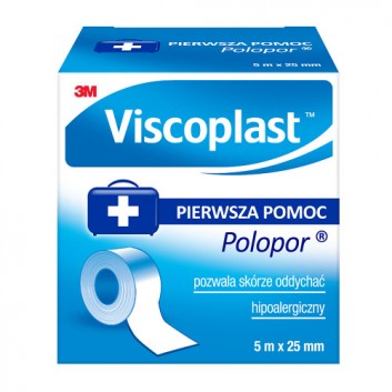 VIscoplast Pierwsza pomoc Polopor przylepiec włókninowy  5m x 25mm 1 sztuka