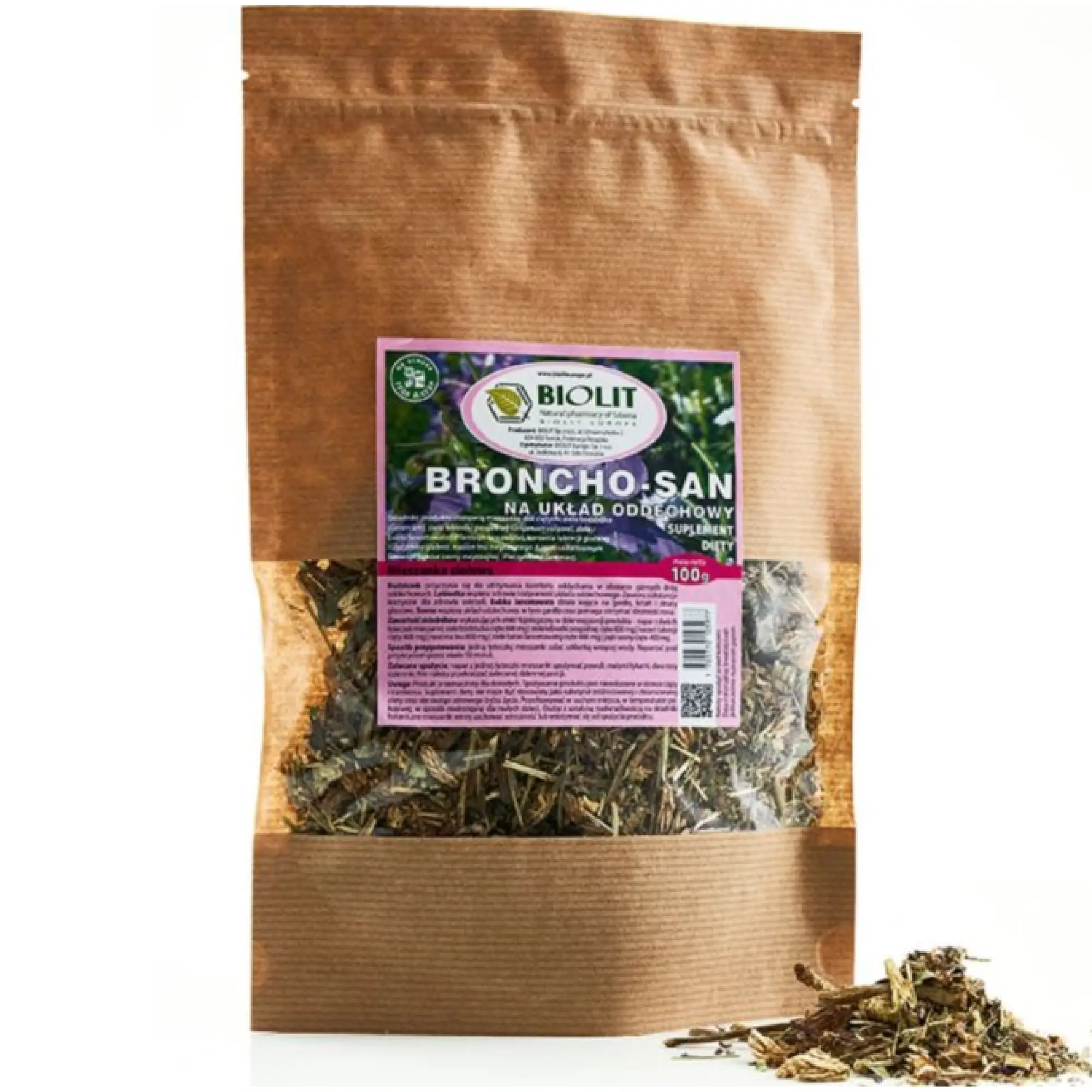 Biolit Broncho san, zioła cięte, 100 g zdjęcie