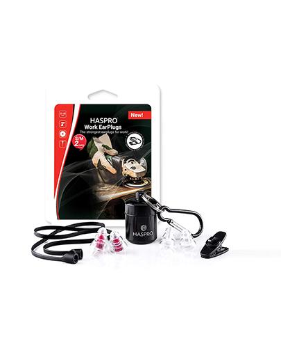 Haspro Work Earplugs Zatyczki do uszu dla osób przebywających w głośnym otoczeniu, w szczególności w przemyśle ciężkim rozmiar S/M - 2 pary - cena, opinie, działanie zdjęcie