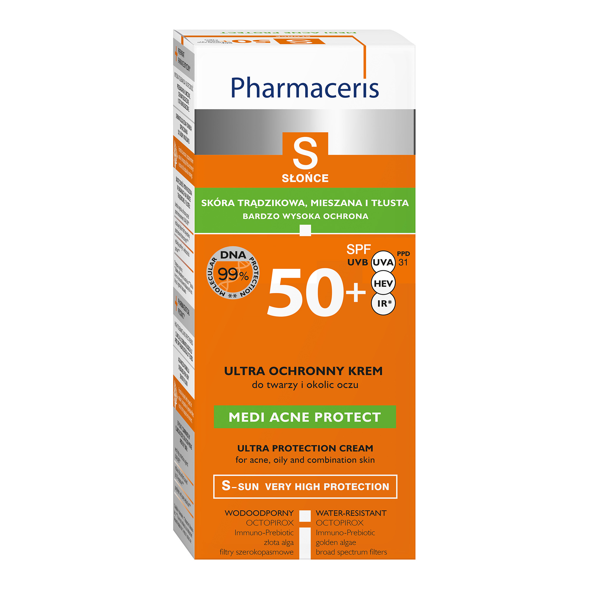 Pharmaceris S MEDI ACNE PROTECT ULTRA OCHRONNY KREM do twarzy i okolic oczu SPF 50+, 50 ml zdjęcie