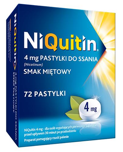 NIQUITIN Pastylki do ssania na rzucenie palenia o smaku miętowym 4 mg, 72 sztuki zdjęcie