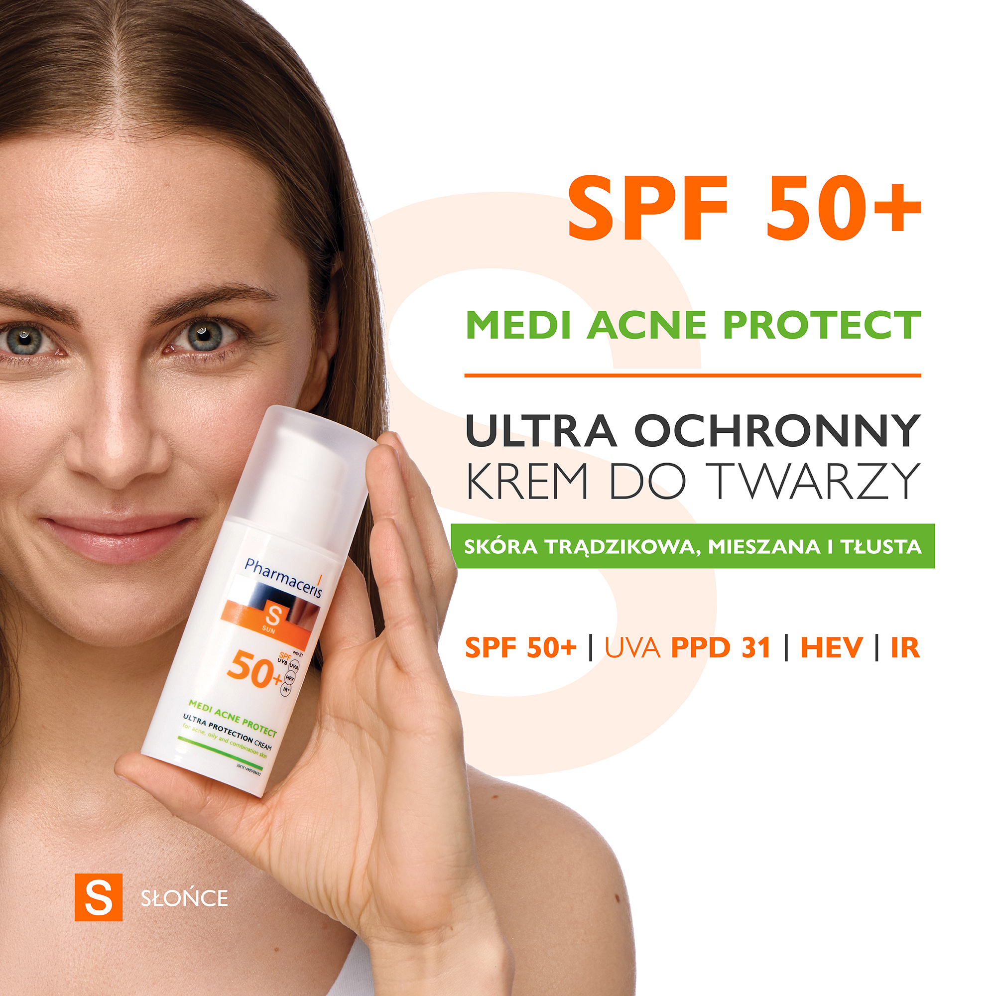 Pharmaceris S MEDI ACNE PROTECT ULTRA OCHRONNY KREM do twarzy i okolic oczu SPF 50+, 50 ml