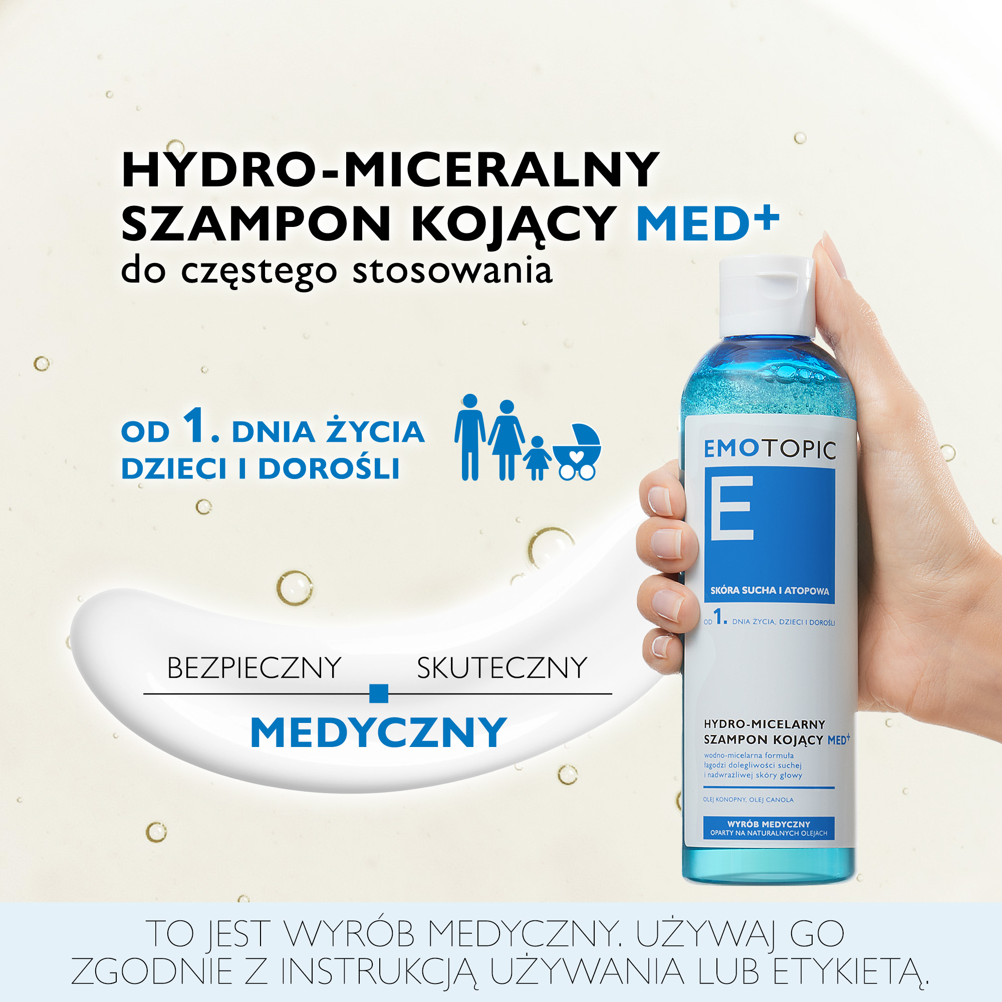 Emotopic hydro-micelarny szampon kojący MED+ do częstego stosowania 250 ml