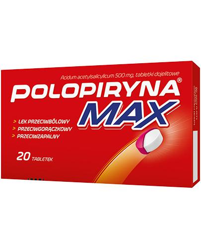 Polopiryna Max, 500 mg, tabletki dojelitowe, 20 sztuk zdjęcie