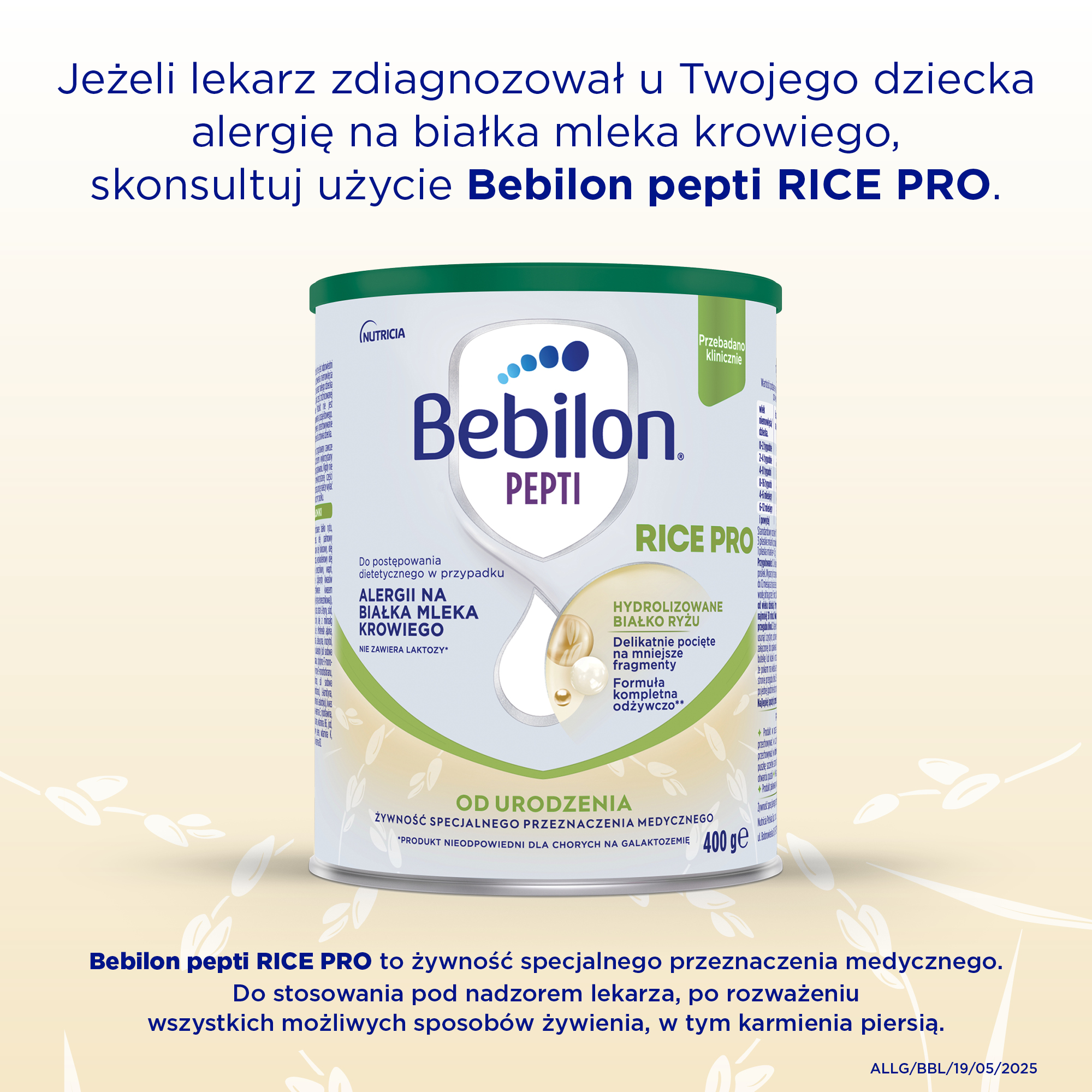 Bebilon Pepti Rice Pro od urodzenia, proszek, 400 g