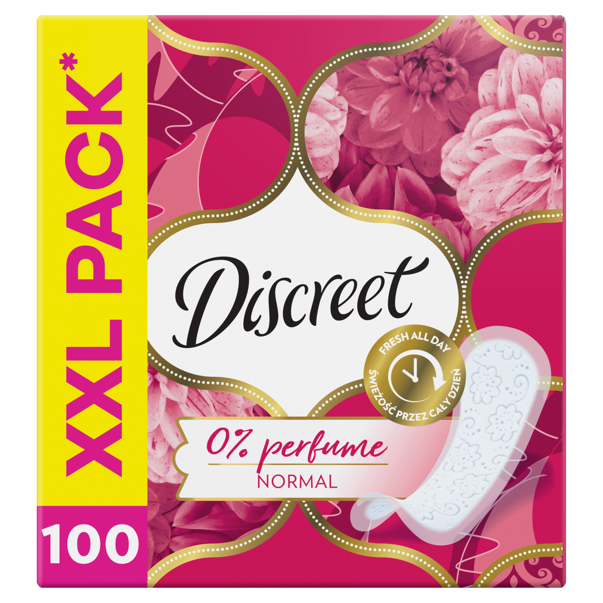 Discreet 0% Perfume Normal Wkładki higieniczne, 100 sztuk zdjęcie