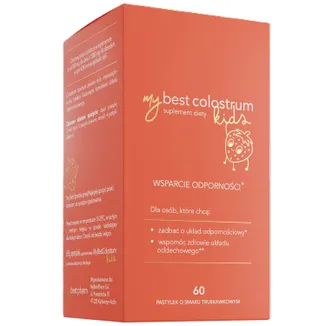 MyBestColostrum KIDS smak truskawkowy, 60 pastylek do ssania