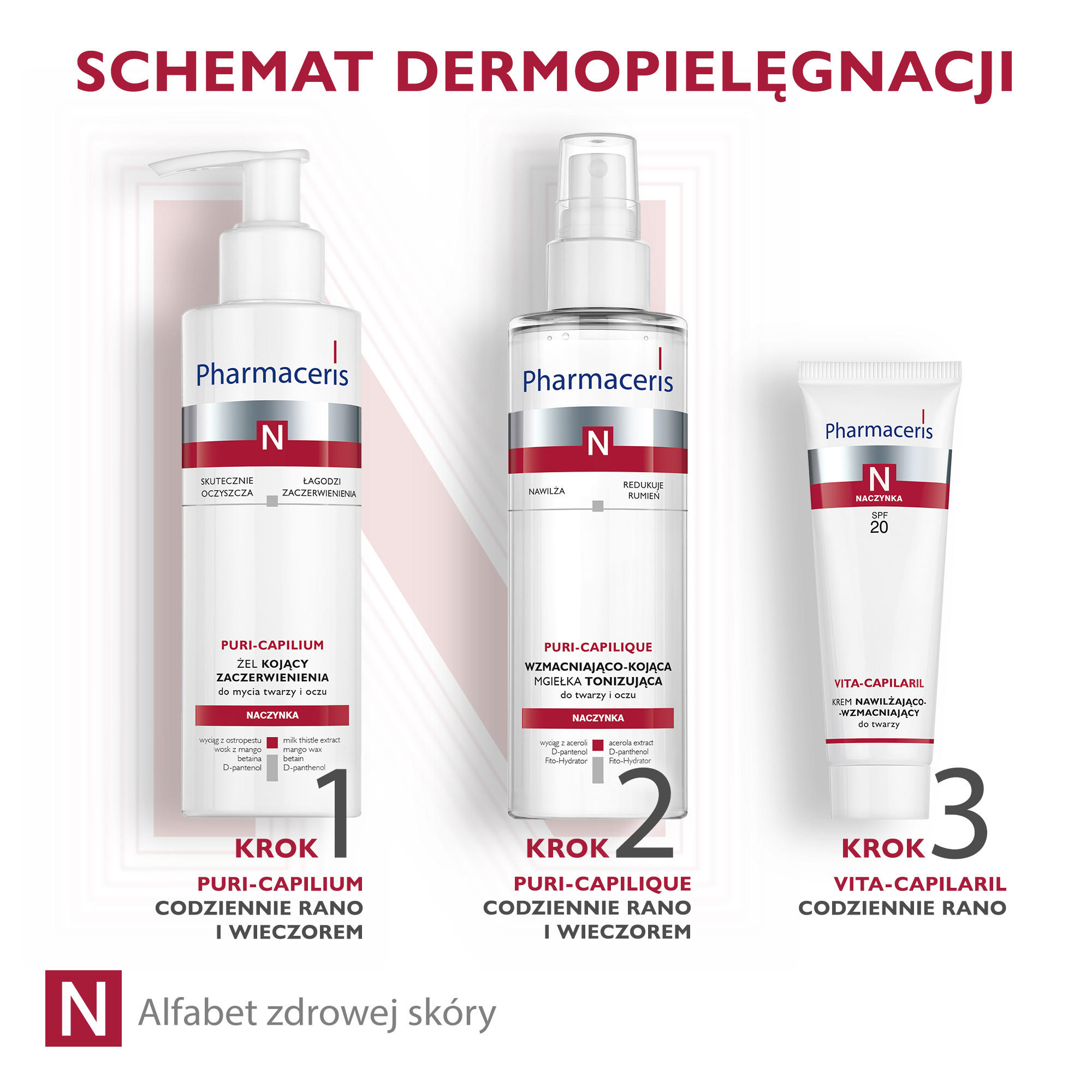 Pharmaceris N Vita-Capilaril, krem nawilżająco-wzmacniający, SPF 20, 50 ml