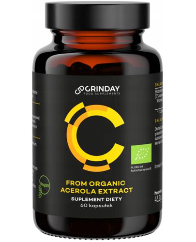 Grinday from organic acerola extract z Witaminą C, 60 kaps., cena, opinie, składniki zdjęcie