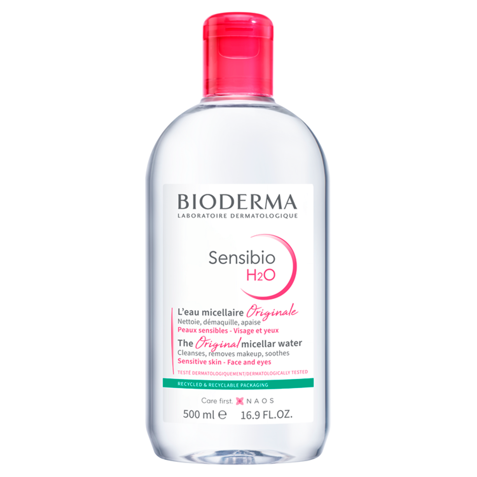 Bioderma Sensibio H20, woda micelarna do oczyszczania twarzy i demakijażu, 500 ml zdjęcie