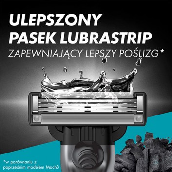 Gillette Mach3 Charcoal Maszynka do golenia dla mężczyzn, 1 sztuka, 2 ostrza wymienne