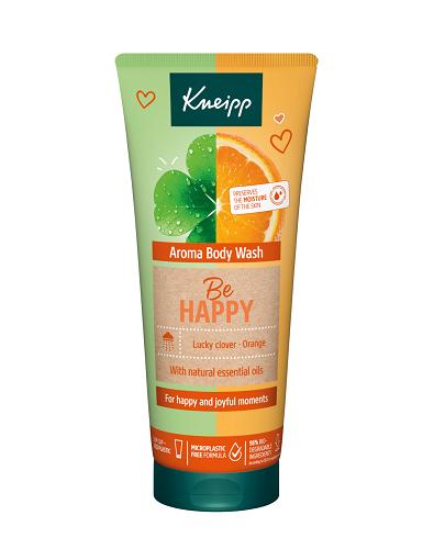 Kneipp Be Happy, Pielęgnujący żel pod prysznic, Pomarańcza i koniczyna, 200 ml zdjęcie