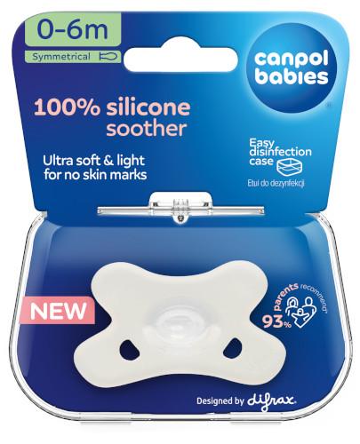 Canpol Babies, smoczek 100% silikonowy 0-6 m symetryczny, 1 sztuka 24/001_whi zdjęcie