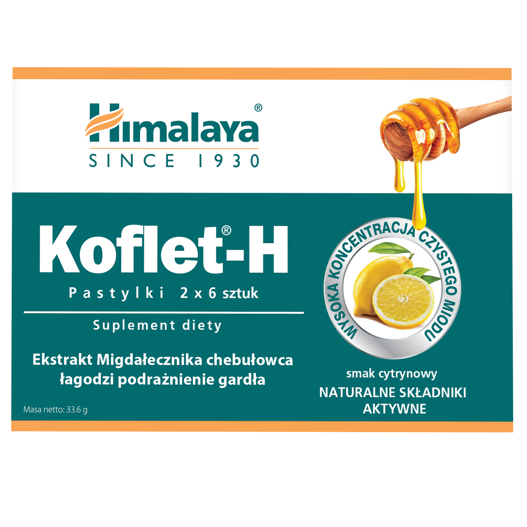 Himalaya Koflet-H Lemon, smak cytrynowy, pastylki do ssania, 2 x 6 szt zdjęcie