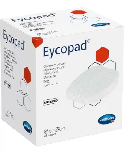 Hartmann Eycopad Kompres oczne jałowe 56x70mm 25 sztuk zdjęcie