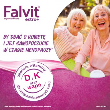 FALVIT Estro+ - 60 tabl. - uspakaja i łagodzi objawy menopauzy - cena, opinie, dawkowanie