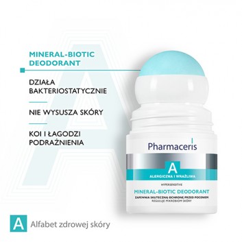 Pharmaceris A Mineral-Biotic dezodorant zapewniający skuteczną ochronę przed poceniem roll-on 50 ml