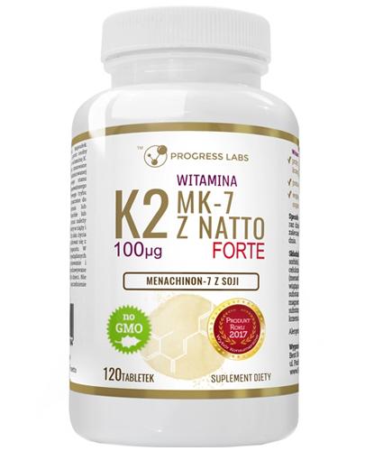 Progress Labs Witamina K2 MK-7 100 mcg z Natto Forte - 120 tabl. - cena, opinie, wskazania zdjęcie