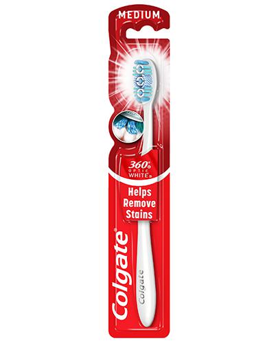Colgate 360° Optic White Medium Szczoteczka do zębów, 1 szt., cena, opinie, właściwości zdjęcie
