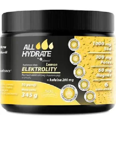 Aliness AllHydrate, Elektrolity lemon + kofeina 200 mg, 345 g zdjęcie