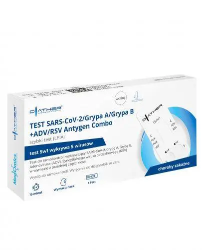 TEST SARS-CoV-2/Grypa A/ Grypa B+ADV/RSV Antygen Combo – szybki test (LFIA), 1 sztuka zdjęcie