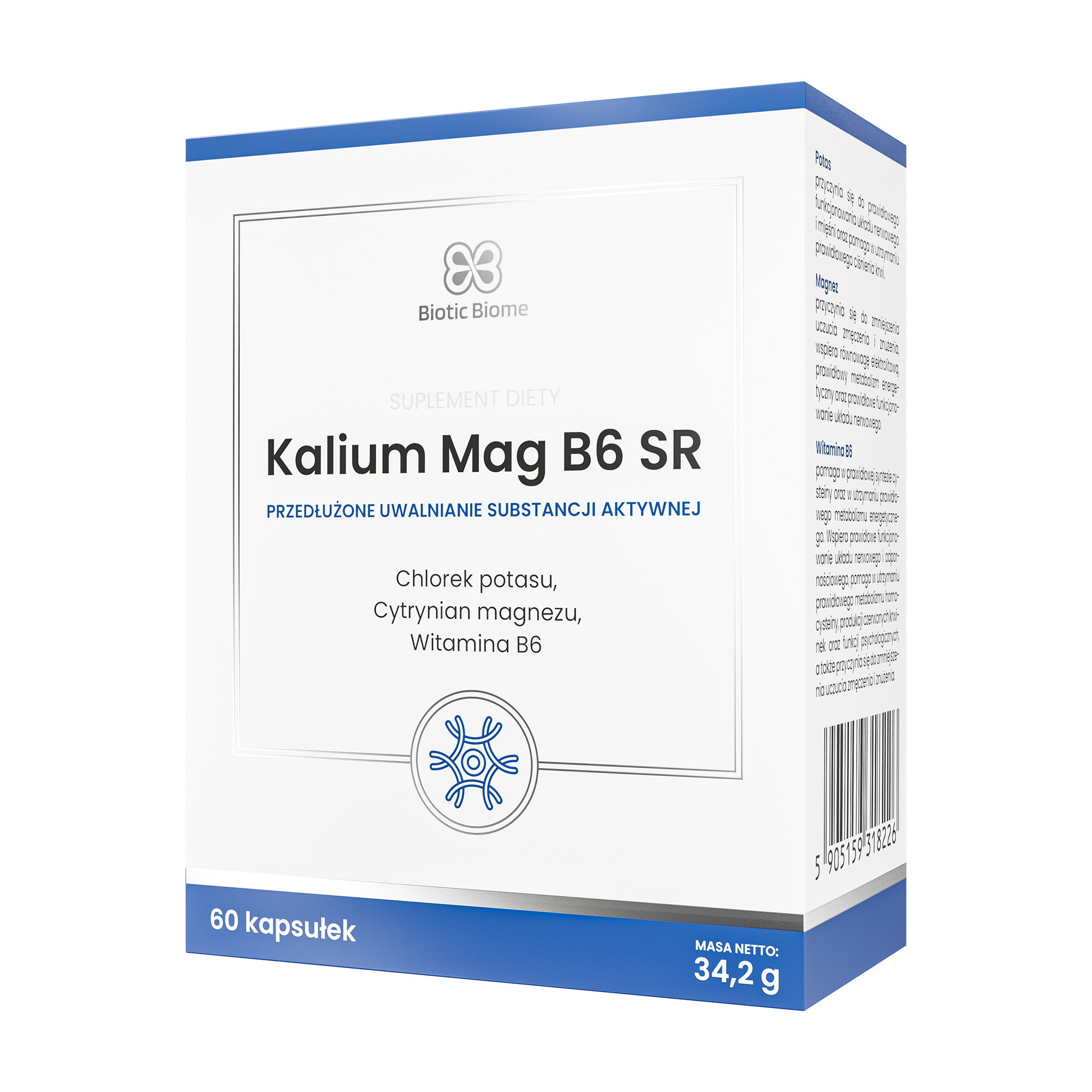 Biotic Biome Kalium MAG B6 SR, 60 kapsułek