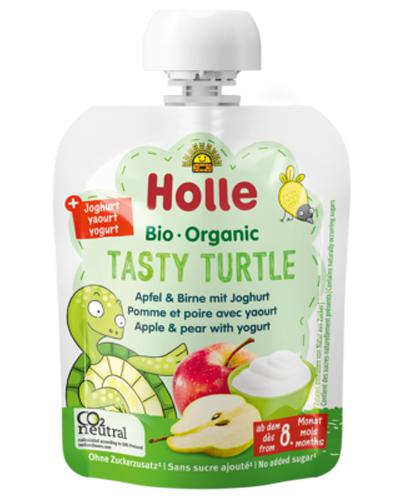 Holle Bio mus owocowy z jogurtem Smaczny żółwik od 8 miesiąca, 85 g, cena, opinie, wskazania zdjęcie