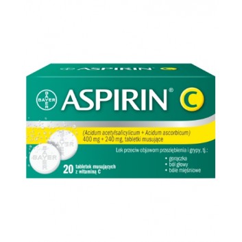 Aspirin C 400mg + 240mg 20 tabletek musujących z witaminą C