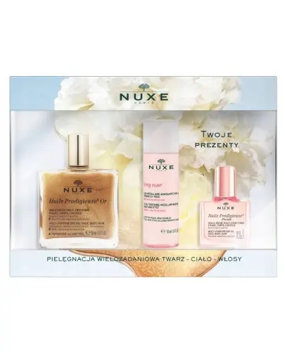 Nuxe Zestaw Huile Prodigieuse Or 50 ml + Huile Prodigieuse Florale 10 ml + Very Rose Łagodząca woda micelarna 3w1 50 ml zdjęcie