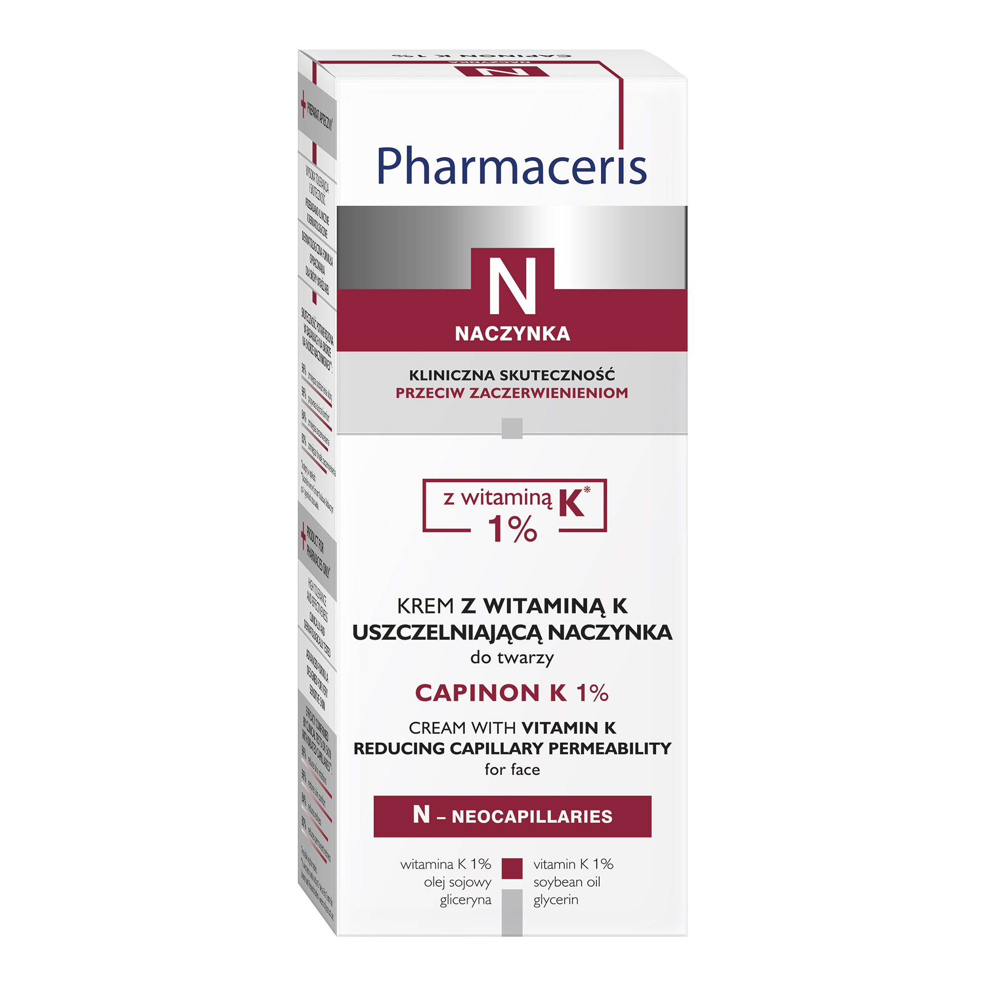Pharmaceris N Capinon K 1%, krem z witaminą K uszczelniającą naczynka, 30 ml zdjęcie