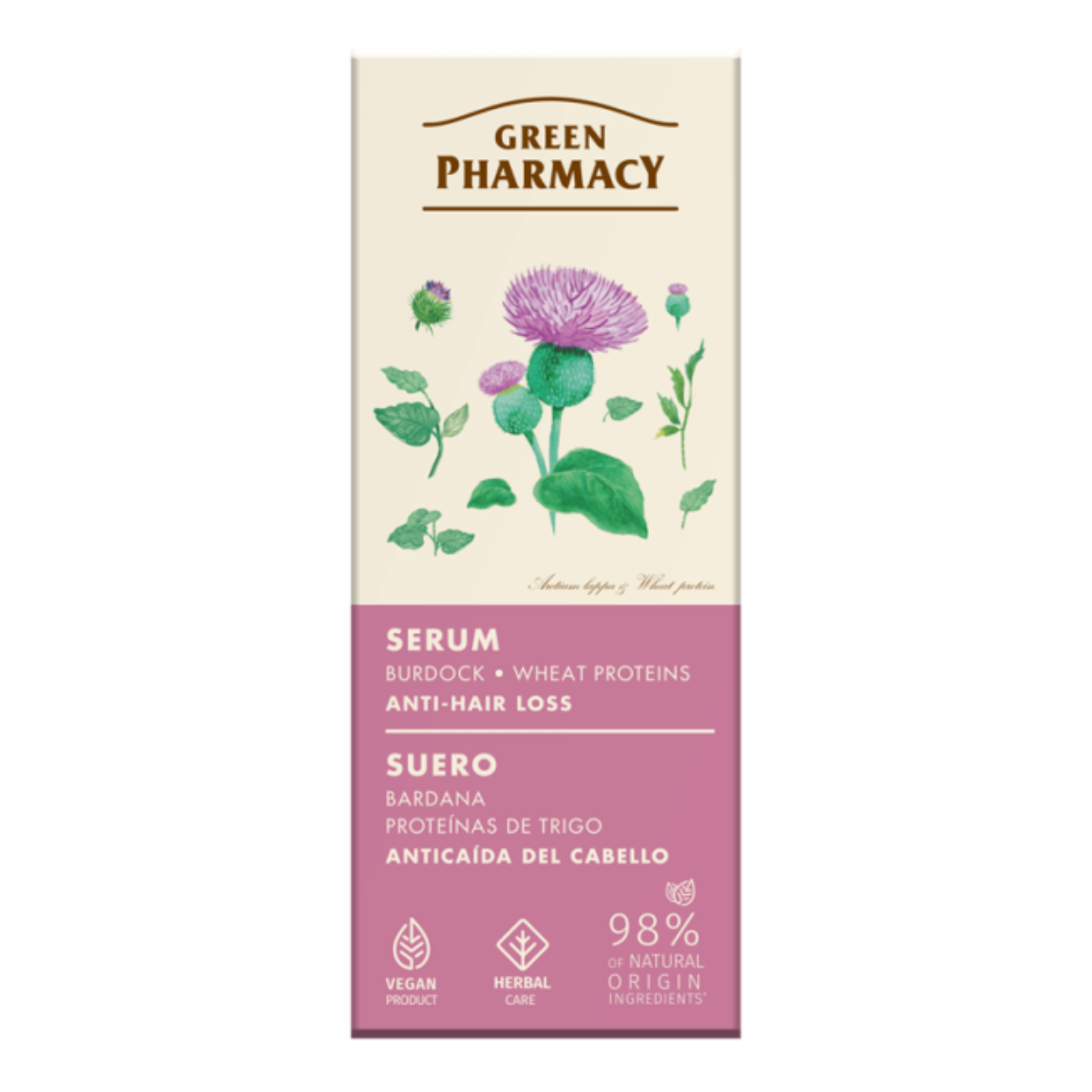 Green Pharmacy Serum przeciw wypadaniu włosów łopian i proteiny pszenicy, 100 ml zdjęcie